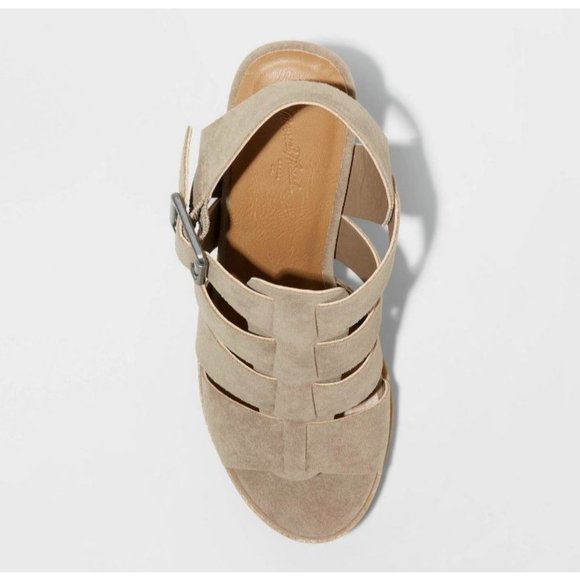 Universal Thread Anastasia Fisherman Womens Heel Size 9 Pump Sandal Taupe Brown - Picture 3 of 3